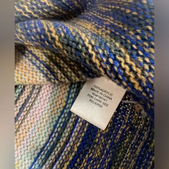 OVLA Boho Striped Hooded Knit Sweater XL Anthropologie Style - Picture 4 of 8